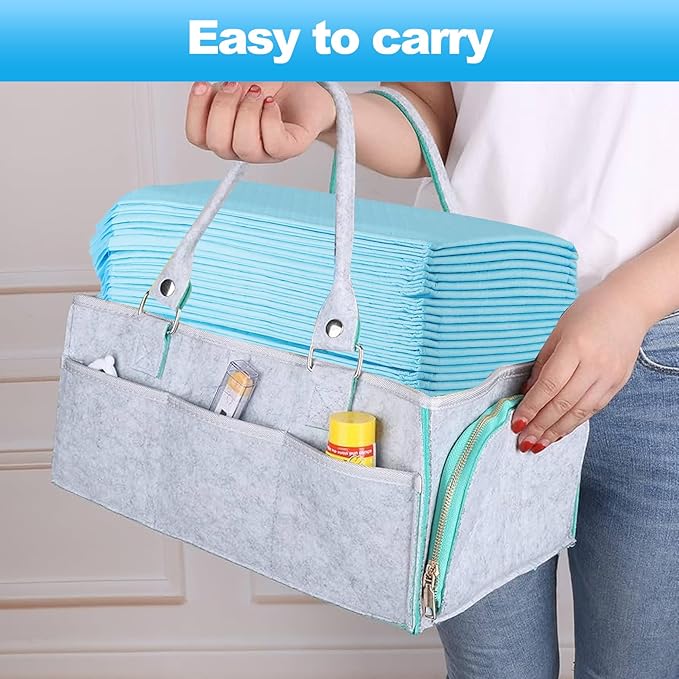 100 Pack Disposable Changing Pads,Waterproof Baby Disposable Underpads,Soft Absorbent Waterproof Diaper Changing Pad for Baby Incontinence with Moisture Protector,23.6 x 17.7Inch(Blue)