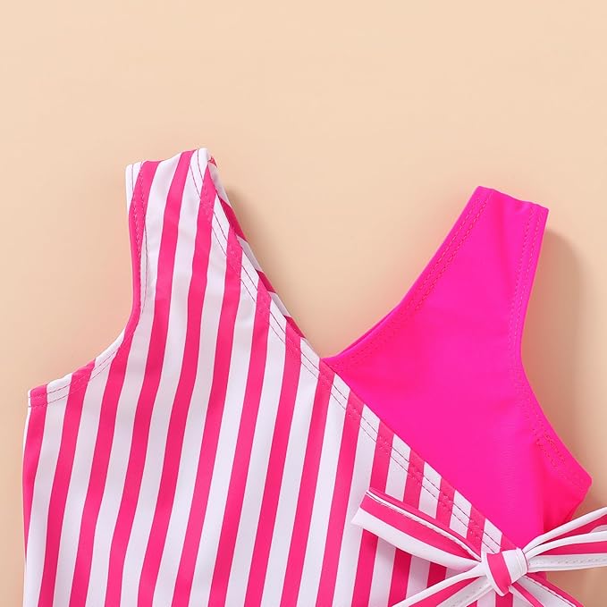 Happy Town Toddler Swimsuit Girl One Piece Bathing Suit Color Block Swimwear Baby Summer Beach Wear