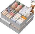 Criusia Drawer Organizer Clothes, 10 Pack Dresser Organizer for Baby Clothes, Underwear, Sock- Foldable Closet Organization and Storage Dividers Bins for Nursery, Bedroom (Grey)