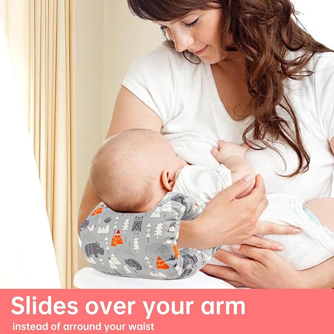 Cozy Cradle Pillow, Baby Feeding Arm Pillow,Soft Cotton Bottle Nursing Arm Pillows for Newborn,Breastfeeding Pillows for More Support for Mom and Baby,Ergonomic Nursing Essentials (Gray)