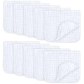 Comfy Cubs Muslin Burp Cloths 20" x 10", Pack of 10 - Large, 6-Layer, Ultra Absorbent 100% Cotton for Baby Drool and Messes - Soft, Safe & Gentle Baby Burp Cloths for Boys & Girls - White