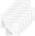 SWEET DOLPHIN 12 Pack Muslin Burp Cloths Large 100% Cotton Hand Washcloths for Baby - Baby Essentials Extra Absorbent and Soft Boys & Girls Milk Spit Up Rags for Newborn Registry - White, 20" X10"