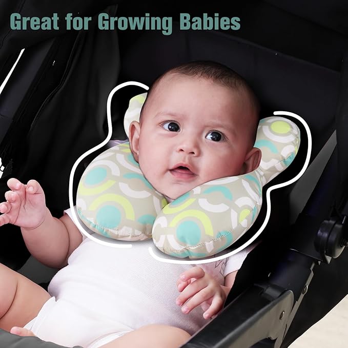 KAKIBLIN Baby Travel Pillow, Baby Neck Pillow Babies Head Support for Car Seat, Babies Neck Support Pillows for Car Seat,Pushchair, Circle