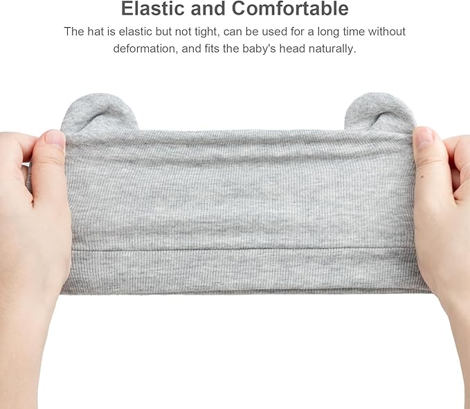 DRESHOW BQUBO 6 Pack Baby Hats for Boys Girls Unisex Baby Hat Soft Knit Cap Nursery Beanie for Newborn Infant Toddler Kid
