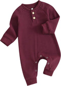 Kuriozud Newborn Infant Unisex Baby Boy Girl Clothes Button Romper Jumpsuit Basic One Piece Outfits