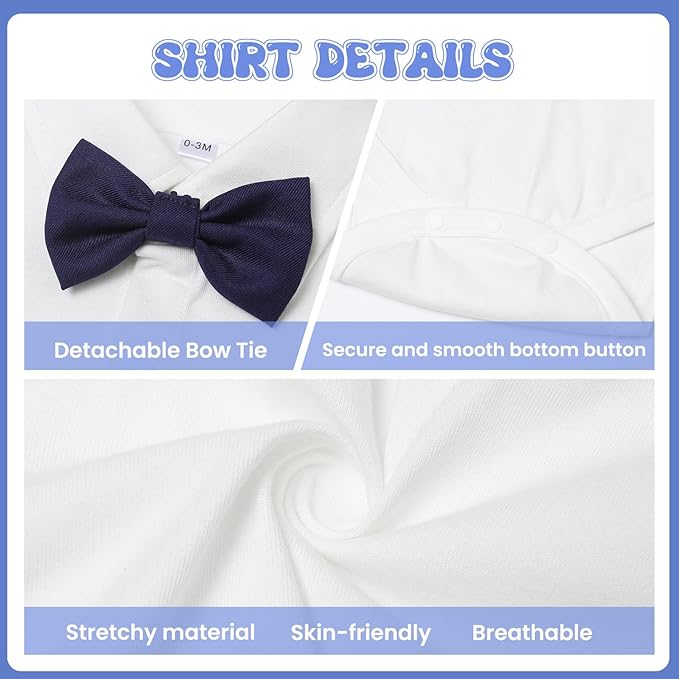Baby Boy Clothes Suits Infant Gentleman Wedding Outfit Formal Dress Shirt Vest Bowtie Pants 4Pcs Baby Suit Sets