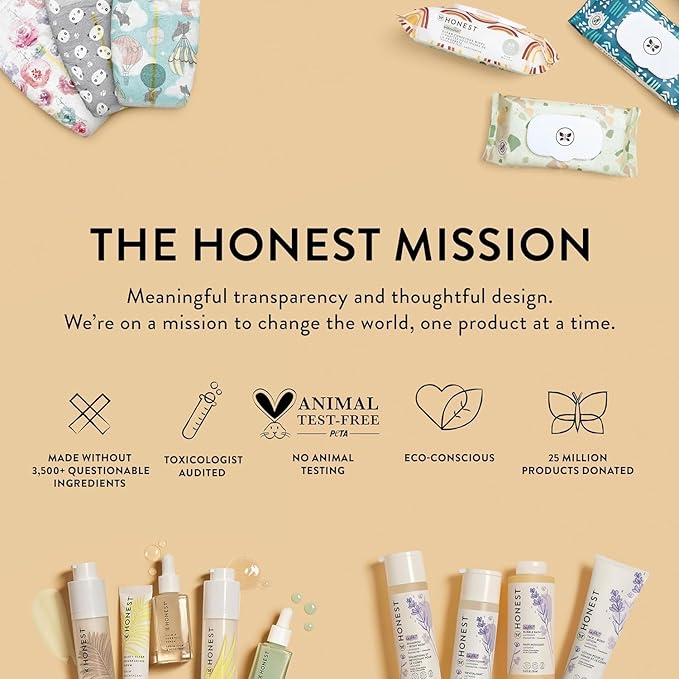 The Honest Company 2-in-1 Cleansing Shampoo and Body Wash for Sensitive Skin, Gentle Tear-Free Hypoallergenic Baby Wash with Naturally Derived Ingredients, Fragrance-Free, 18 fl oz