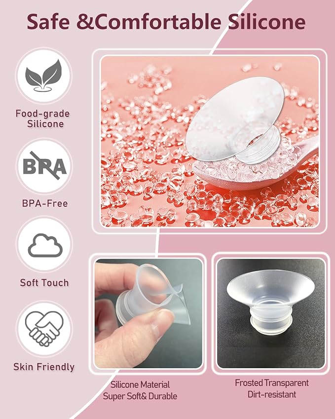 Flange Insert 2PCS 17mm Compatible with Momcozy M9/M6/M5/S12 Pro/V1 Pro/V2 pro, Spectra/Medela/Elvie/NCVI/TSRETE/eufy/Lansinoh/Paruu/MomMed Breast Pump 24mm Shields/Flanges (2pcs-17mm)