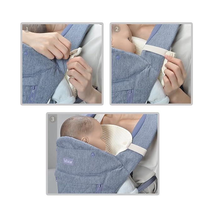 Bebamour Drool and Teething Reversible Cotton Pad For All Carry Positions Baby Carrier White Drool Bib For Boys & Girls(Purple Flower)
