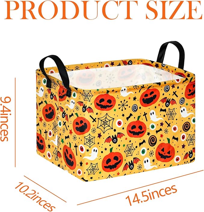 Ghost Happy Halloween Kids Gift Shelf Storage Basket Organizer Box Clothes Laundry Hamper Toys Nursery Basket Baby Laundry Basket with Handles