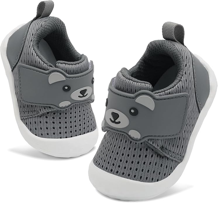 FEETCITY Baby Walking Shoes Wide Baby Shoes Boys Girls Infant Sneakers Crib Shoes Breathable Toddler Barefoot Shoes Slip On Shoes