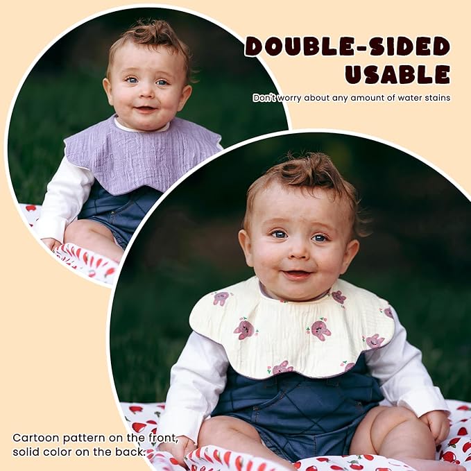 Baby Bibs Muslin Bibs for Baby Girl Boy for Drooling and Teething 10 Pack
