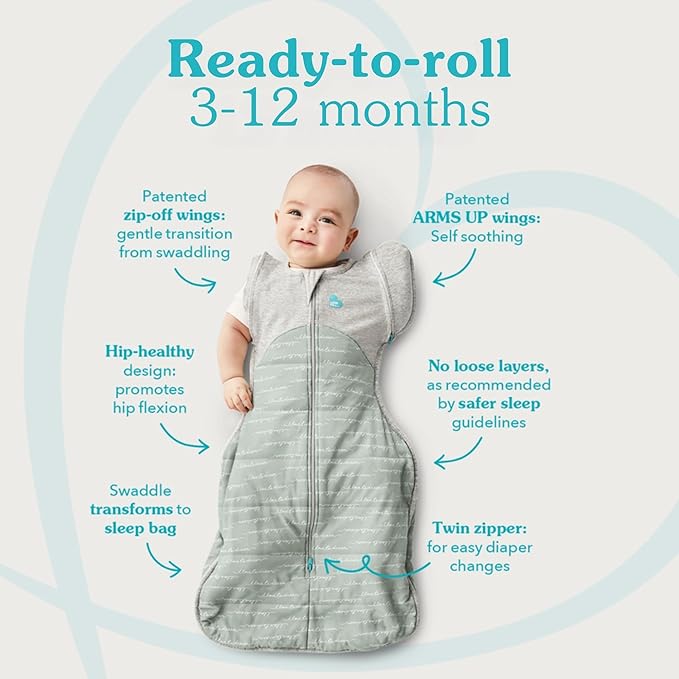 Love to Dream Swaddle UP Transition Bag, Luxuriously Silky Soft Viscose from Bamboo, Baby Sleep Sack, Patented Zip-Off Wings, Snug Fit Helps Calm Startle Reflex, 1.0TOG, Large 19-24 lbs, Cream