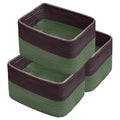 Hopegiver 3 Pack Storage Baskets for Organizing with Handle, Woven Baskets for Shelves - Durable Gift Basket for Cloth Toys Books Baby, Cotton Rope Basket for Dog Cat, 11x8x7 Inch(Brown&Green)