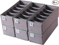 Qozary 6 Pack Sock Underwear Drawer Organizer Dividers, Collapsible Cabinet Closet Storage Boxes for Clothes, Socks, Lingerie, Underwear, Tie, Belt, Baby, Bedroom