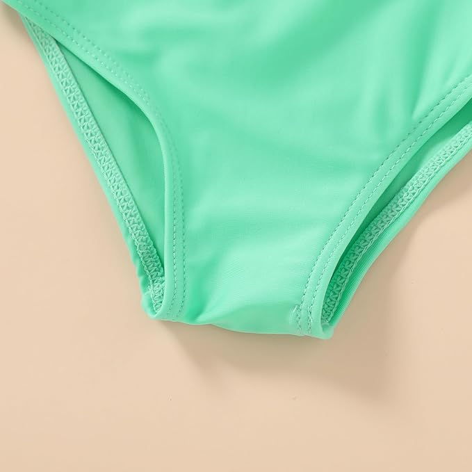 Happy Town Toddler Swimsuit Girl One Piece Bathing Suit Color Block Swimwear Baby Summer Beach Wear