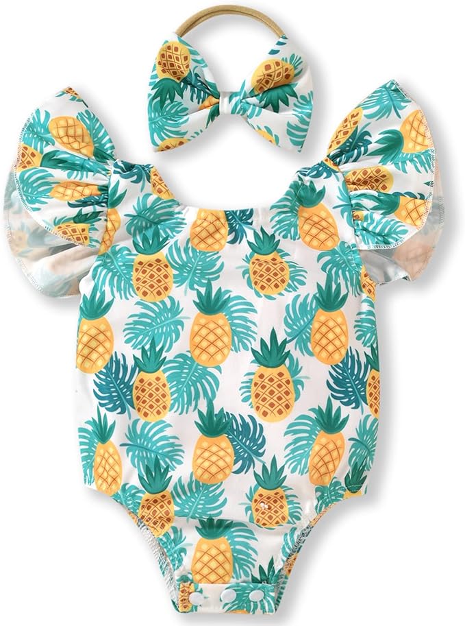 Toddler Girl Baby Ruffles Mermaid Fish Scale Swimsuit One Piece Swimwear Bathing Sunsuit