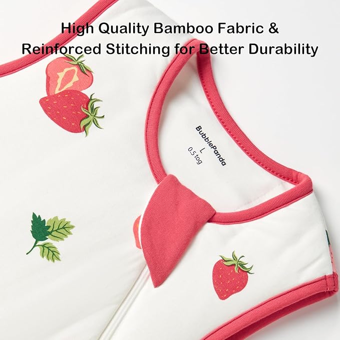 BubblePanda Rayon Made from Bamboo Sleep Sack 18-24 Months 0.5 Tog Soft Lightweight Toddler Sleep Sack 2t for Babies 2-Way Zipper Wearable Blanket Baby 18 Months