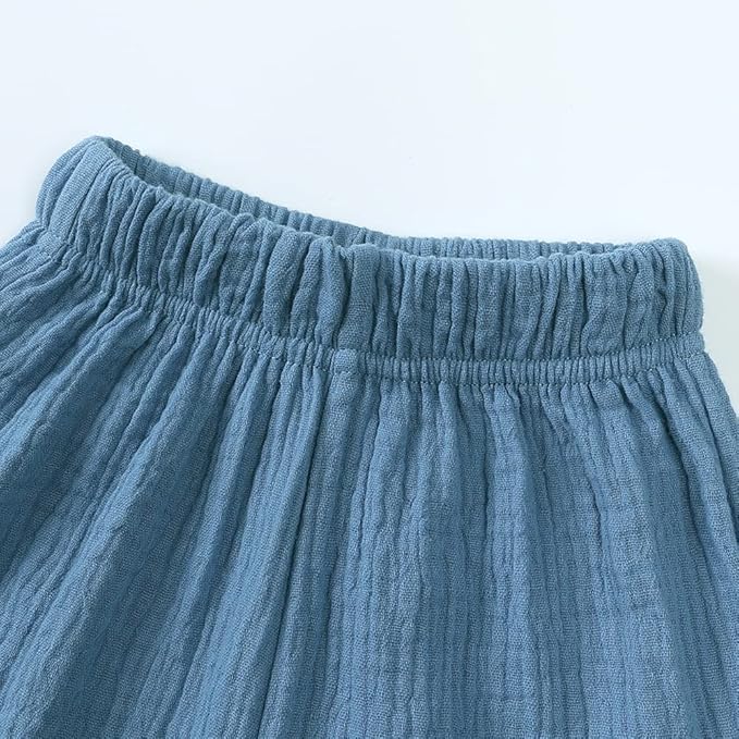 MYGBCPJS Baby Boys Girls Cotton Linen Trousers Kids Casual Ankle Pants Loose Long Bloomers