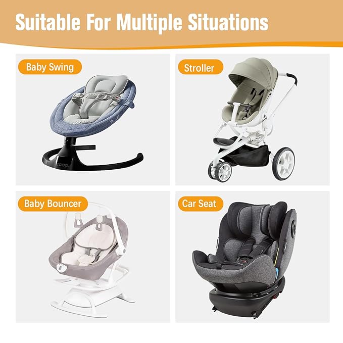 KAKIBLIN Baby Travel Pillow, Infant Head and Neck Support Pillow for Car Seat, Pushchair, for 0-1 Years Old Baby (Brown)