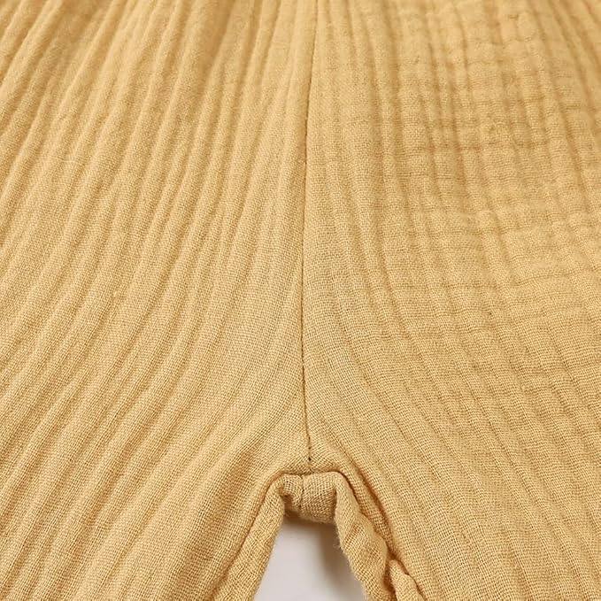 MYGBCPJS Baby Boys Girls Cotton Linen Trousers Kids Casual Ankle Pants Loose Long Bloomers