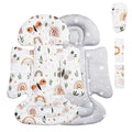 Infant Insert, Enlarged Head Support for Baby, Reversible Newborn Insert with 3 Strap Covers, 2-in-1 Baby Cushion for Stroller, Swing, Bouncer, Rocker - Brown Rainbow