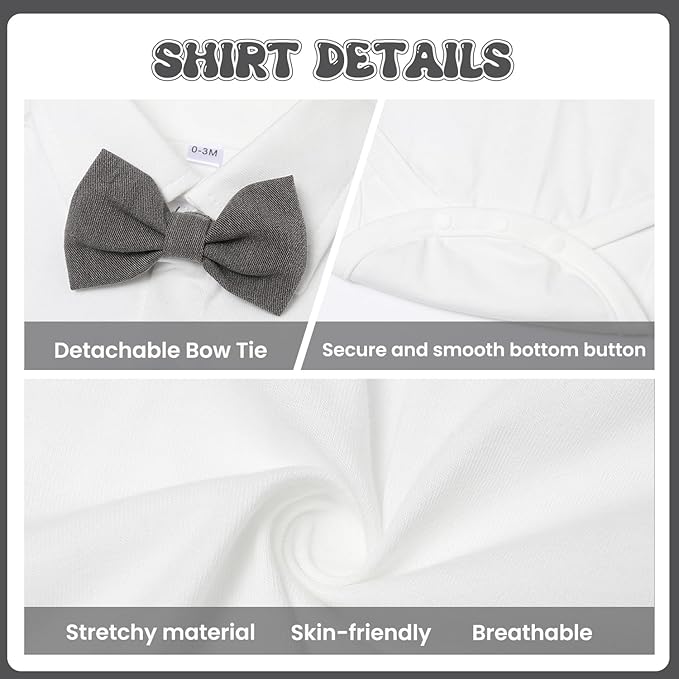 Baby Boy Clothes Suits Infant Gentleman Wedding Outfit Formal Dress Shirt Vest Bowtie Pants 4Pcs Baby Suit Sets