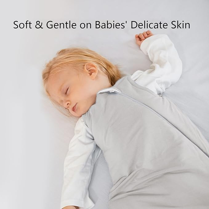 BubblePanda Rayon Made from Bamboo Sleep Sack 0-6 Months 0.5 Tog Soft Newborn Sleep Sack 3-6 Months for Infant Babies 2-Way Zipper Wearable Blanket Baby 0-3 Months