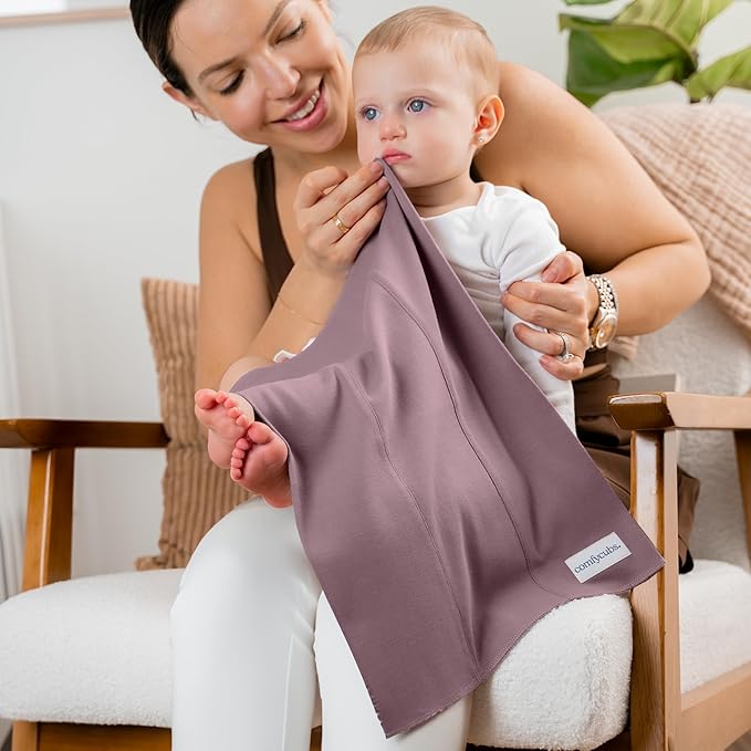 Comfy Cubs Baby Burp Cloths Set (Pack of 10) - Large, 6-Layer, Ultra Absorbent 100% Cotton for Infant Spit-Up, Drool, and Messes - Soft, Gentle, Thoughtful New Born Baby Gifts, Mulberry