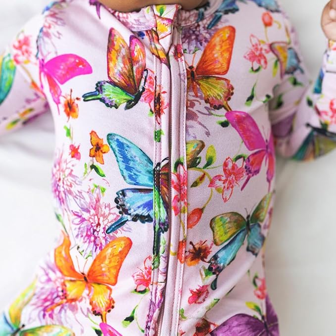 Posh Peanut Convertible Baby Sleepers - Girls Footless Baby Pajamas with 2 Way Zipper for Easy Diaper Changes