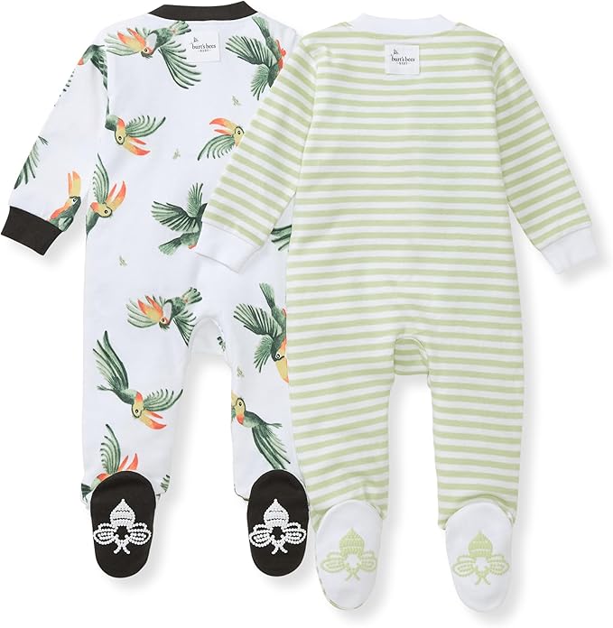 Burt’s Bees Baby Boys' One-Piece Sleep and Play 100% Organic Cotton PJs