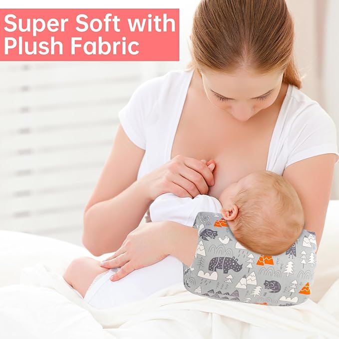 Cozy Cradle Pillow, Baby Feeding Arm Pillow,Soft Cotton Bottle Nursing Arm Pillows for Newborn,Breastfeeding Pillows for More Support for Mom and Baby,Ergonomic Nursing Essentials (Gray)