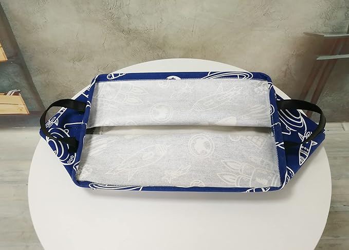 Rectangle Kids Gift Storage Basket Shelf Storage Basket Organizer Box Clothes Laundry Hamper Toys Nursery Basket Baby Laundry Basket with Handles (REC-Navy Spacecraft)