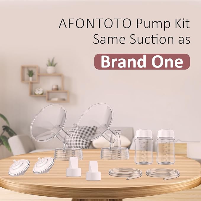 Pump Parts Compatible with Spectra S1/S2/9 Plus Breastpump, 4 Set Replacement Parts for Spectra Include 24mm Flange,Duckbill Valve,Backflow Protector,Tube,Bottle, Not Original Spectra S2 Accessories