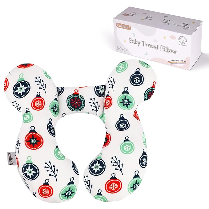 KAKIBLIN Baby Travel Pillow for Head and Neck, Upgraded Head Support Pillow, Baby Neck Pillows for Car Seat,Pushchair,Travel,(Cross)