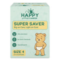 Happy Little Camper Super Saver Diapers, Size 4, 25 Count | Budget-Friendly Disposable Baby Diapers for Sensitive Skin | Hypoallergenic, Fragrance-Free, Ultra Absorbent