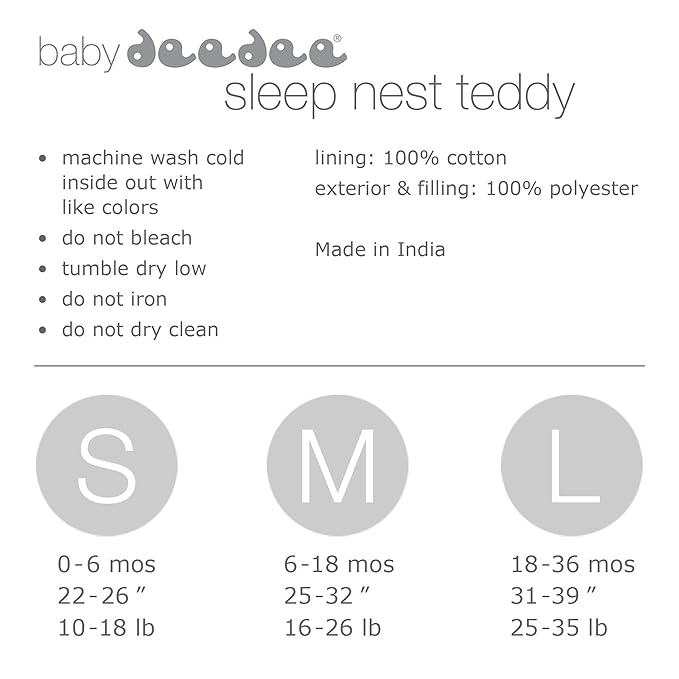 baby deedee Sleep Nest Teddy Baby Sleeping Bag, Fuzzy Dino, Medium (6-18 Months)