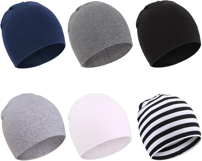 DRESHOW BQUBO 6 Pack Baby Hats for Boys Girls Unisex Baby Hat Soft Knit Cap Nursery Beanie for Newborn Infant Toddler Kid