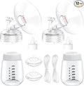 Breast Pump Parts Compatible with Spectra S1/S2/9 Plus, Not Original Accessories, Full Set Replacements Include 24mm Flanges, Valves, Backflow Protectors (Duckbills Included), Tubings and Bottles