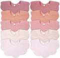 EllieHouse Baby Bibs for Girls Boys 10Pack Muslin Drool Teeth Drooling Teething Bibs Muslin Cotton for Infant Toddler