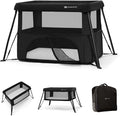 Kinderkraft CAMI 3-in-1 Baby Bed, Travel Bed for Baby, from Birth to 3 Years, Baby cot, Travel cot, Easy to Fold Compactly, Travel Bag Included, Two Levels, Black