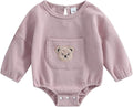 Douhoow Cute Baby Sweatshirt Romper Waffle Knit Baby Clothes Infant Girl Boy Fall Winter Outfits