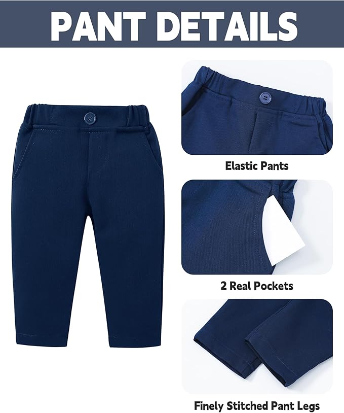 Coco&RARA Baby Boy Clothes Suits Infant Gentleman Outfits, Formal Dress Shirt+Vest+Corsage+tie+Pants Baby Suit Set 0-18M