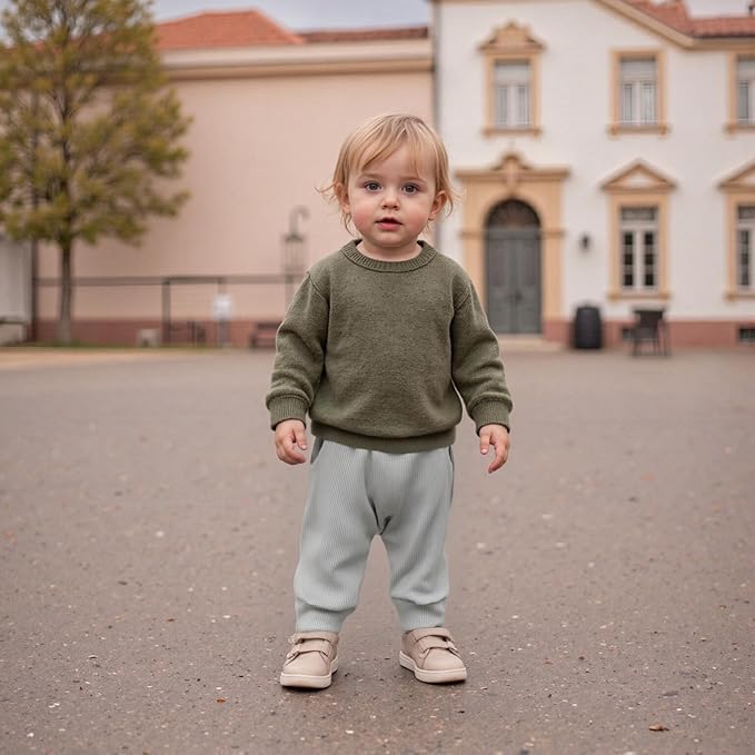 Sejardin Toddler Baby Boy Girl Pants 3 Pack Solid Color Elastic Waist Jogger Sweatpants Newborn Infant Casual Bottoms