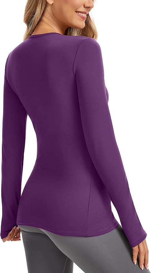 MathCat Maternity Long Sleeve Shirt with Thumbleholes,Pregnancy Casual Tee Blouse Athletic Yoga Workout Tops