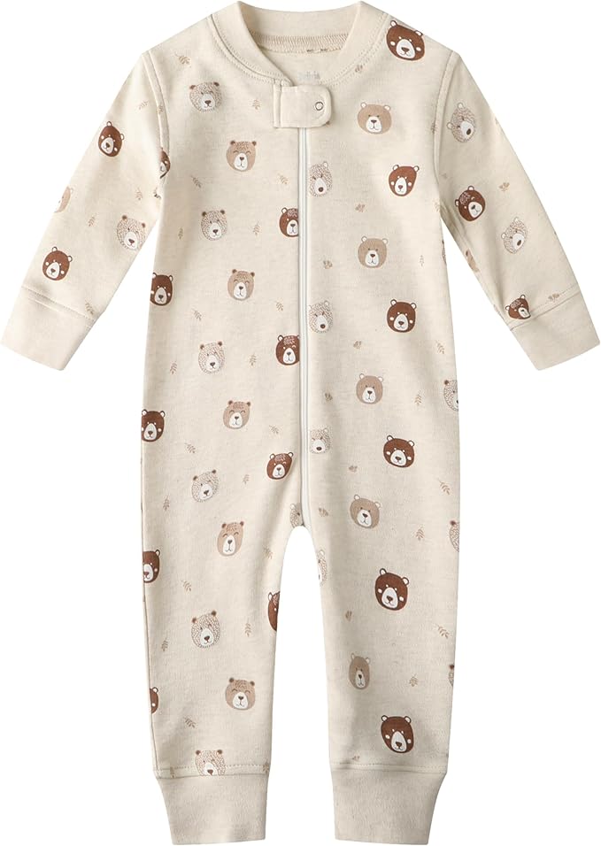 Owlivia Organic Cotton Baby Boy Girl Zip up Sleep 'N Play Pjs, Footless, Long Sleeve