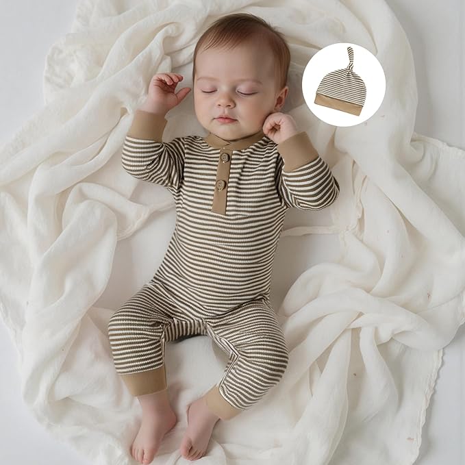 Kuriozud Newborn Infant Unisex Baby Boy Girl Clothes Button Romper Jumpsuit Basic One Piece Outfits