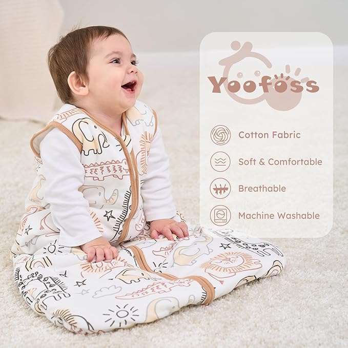 Yoofoss Baby Sleep Sack 18-24 Months, TOG 2.5 Baby Wearable Blanket with 2-Way Zipper, 100% Organic Cotton Fabric Winter Newborn Sleeping Sack, Warm Soft Comfy(X-Large)