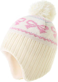 Moon Kitty Baby Girls Earflaps Knit Hats Infant Baby Beanies6-12Months