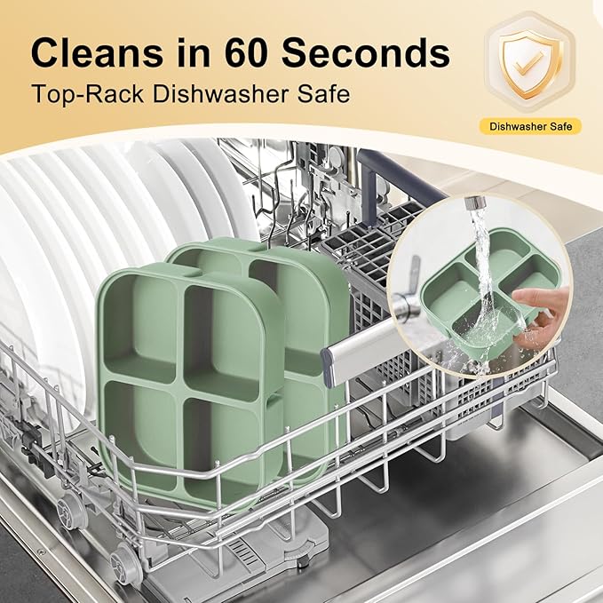 Ice Cube Tray 2 Pack – Stackable Large Silicone Ice Cube Freezer Molds & Easy Release Square Ice Cube Maker with Removable Lid BPA Free for Cocktail,Whiskey，Soup Baby Food